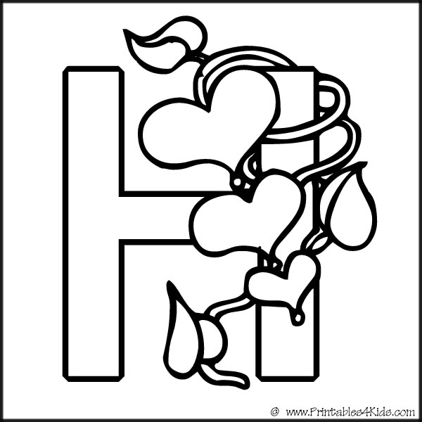 h coloring pages for kids - photo #2