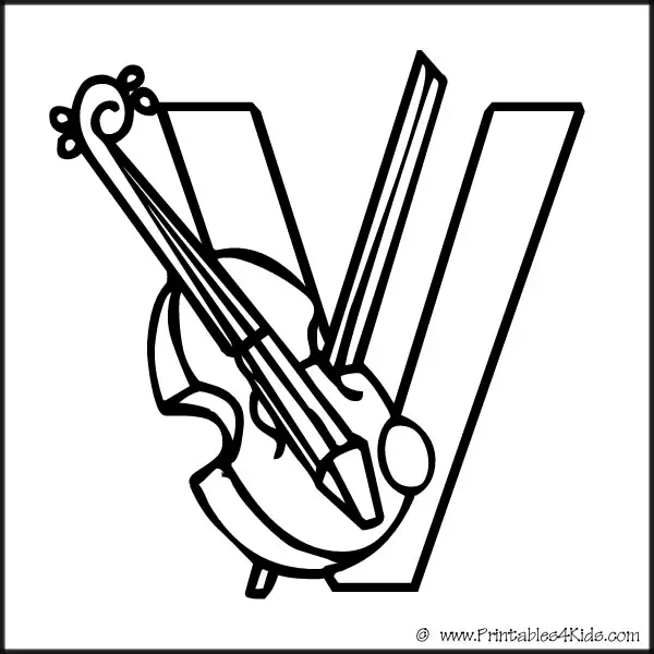 v letter coloring pages - photo #16